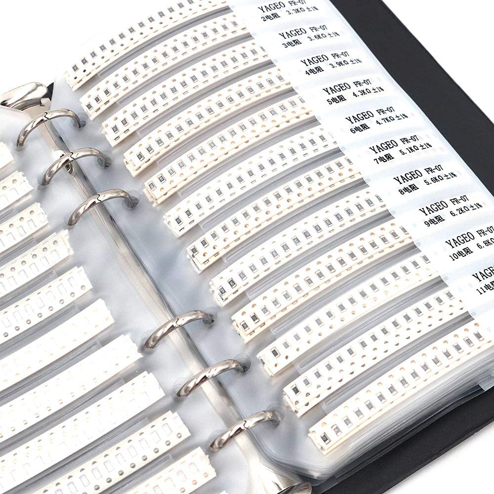 1% 1206 SMD Resistor Cartella Assortita (0 ohm-10M ohm) 170 x 50 pezzi = 8500 esemplari