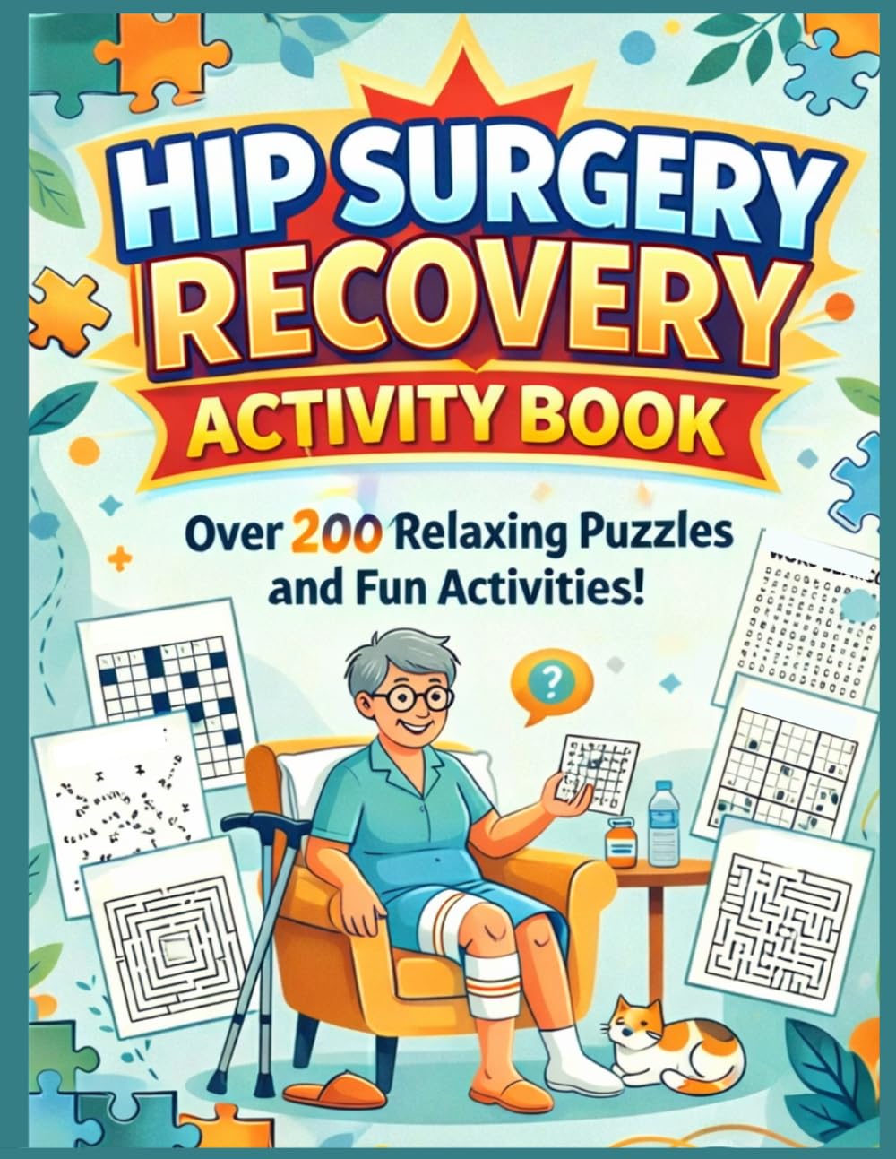 Hip Surgery Recovery Activity Book: Over 200 Relaxing Puzzles And Fun Activities For Patients After Hip Surgery