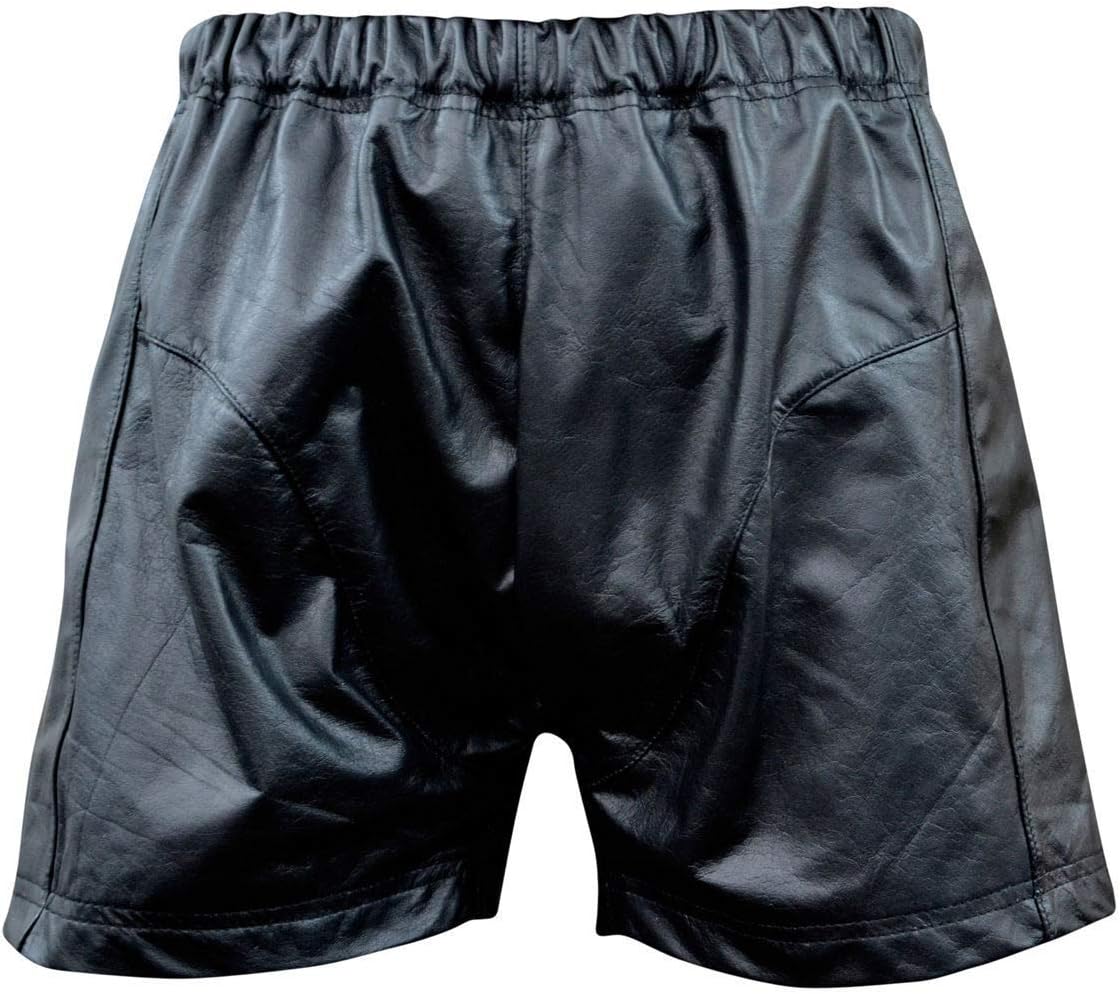 Koza Leathers Men's Genuine Lambskin Leather Boxer Shorts Pant MS002