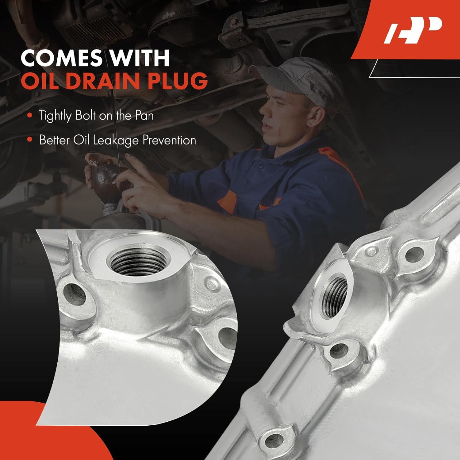 A-Premium Transmission Oil Pan with Drain Plug Compatible with Honda Fit 2015-2019 1.5L, HR-V 2016-2018 1.8L