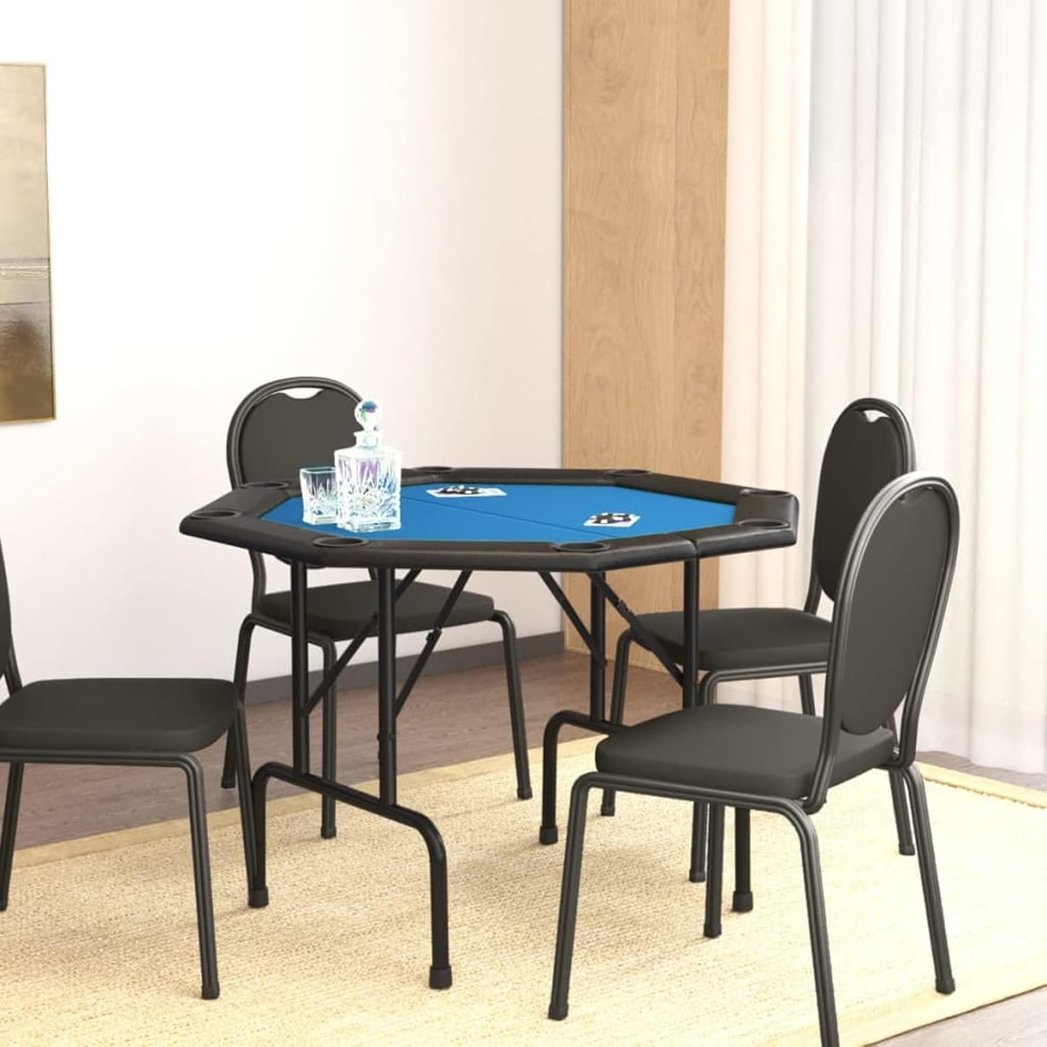 Tavolo da poker pieghevole per 8 giocatori, 108 x 108 x 75 cm, design di alta qualità, per serate di gioco e tornei casalinghi