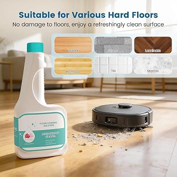 Hard Floor Cleaning Solution for eufy RoboVac X10 Pro Omni, C20 Omni, X9 Pro, X8 Pro, L60 Hybrid Series, 473 ml, 2 Bottle