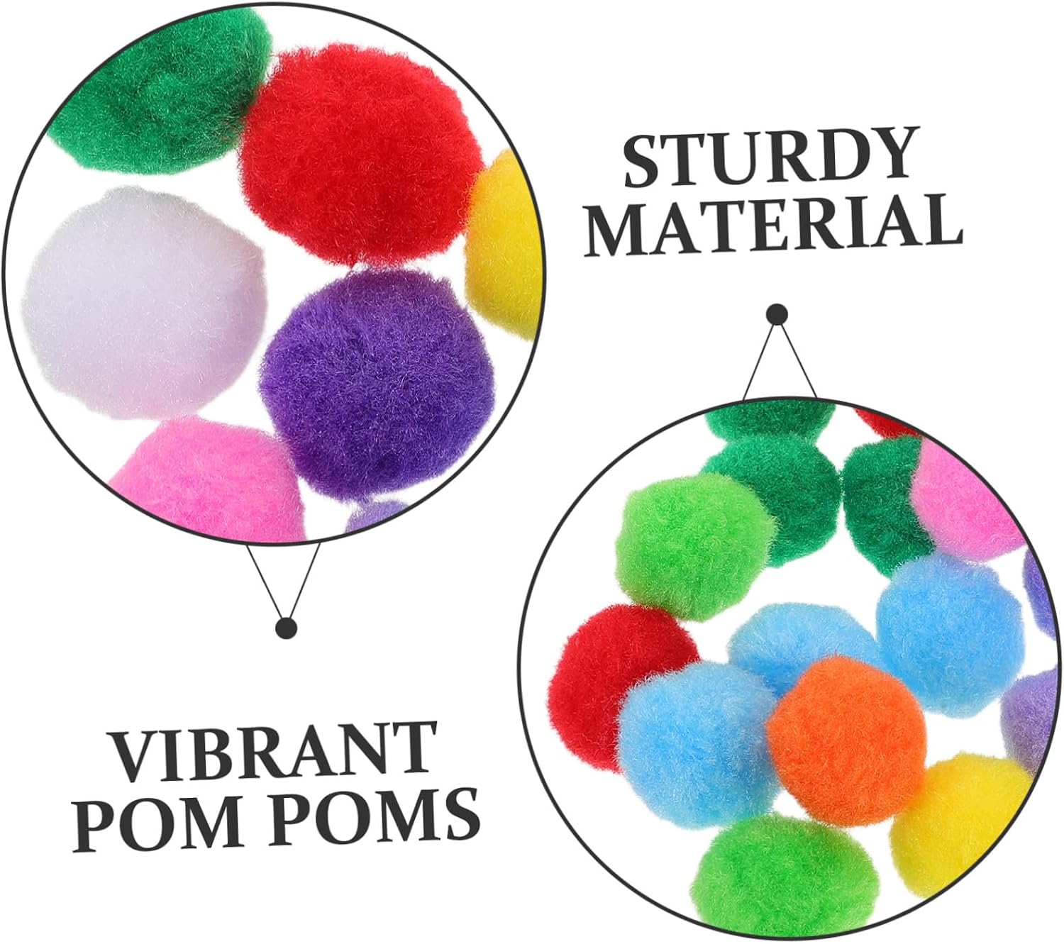 COOLHIYA 1000pcs Multicolor Pom Poms Bulk for DIY Arts Crafts Hair Accessories Soft Plush Balls for Cheerleading Decorations Knitting Projects and Creative Home Decor