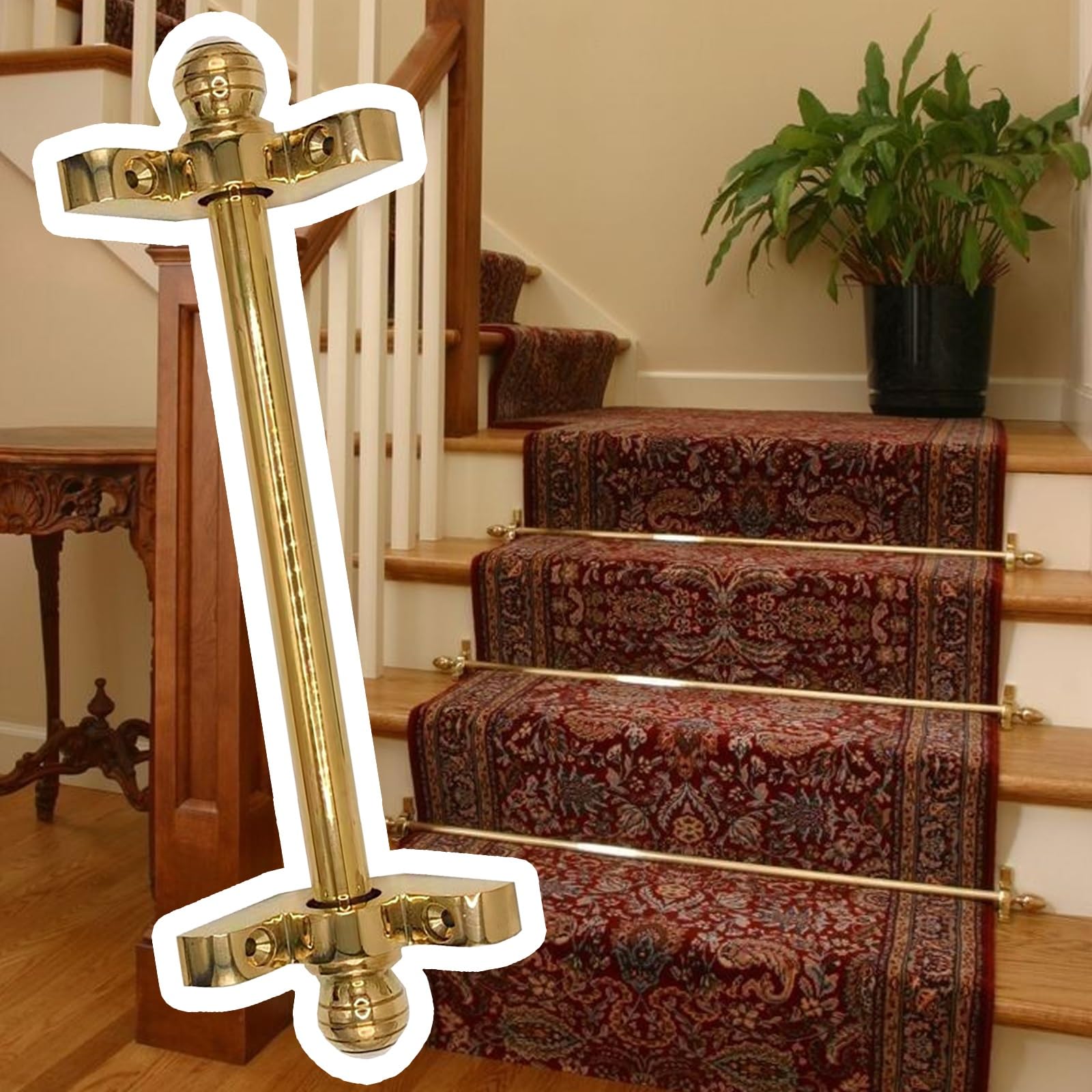 Tringles de couloir d'escalier en métal haut de gamme pour tapis 122 cm