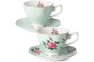 Bridgerton Tea Set (Floral Tea Cups and Saucers)