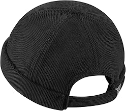 Clape Corduroy Docker Hat – Cap without Visor Summer – Men's Sailor Hat – Rolled Cuff Brimless Hat