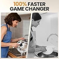 Vista 2 de Electric Bathroom Cleaning Brush, Cordless Spin Scrubber Full Body Waterproof IPX7 with 6 Replaceable Brush Heads for Bathtub/Kitchen/Window/Home