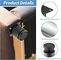 Vista 3 de Patas de metal para muebles de 2.5 pulgadas, patas ajustables de acero inoxidable, patas de metal negro, patas redondas para gabinete de mesa