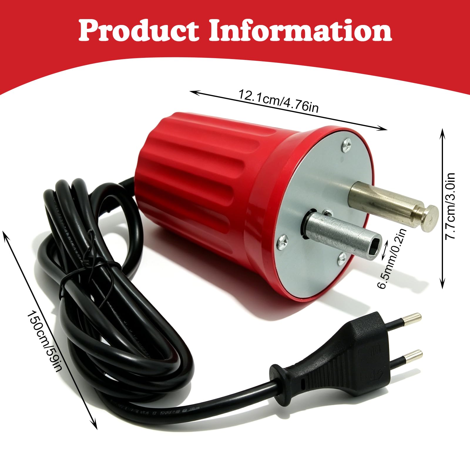 GBKDQQ Grillmotor, Barbecue Grillmotor, DC 220V-240V Elektromotor Grill, ABS Barbecue Rotator Motor Grill, EU-Stecker, Elektrische Maschine Outdoor BBQ Werkzeug Zubehör(Rot)