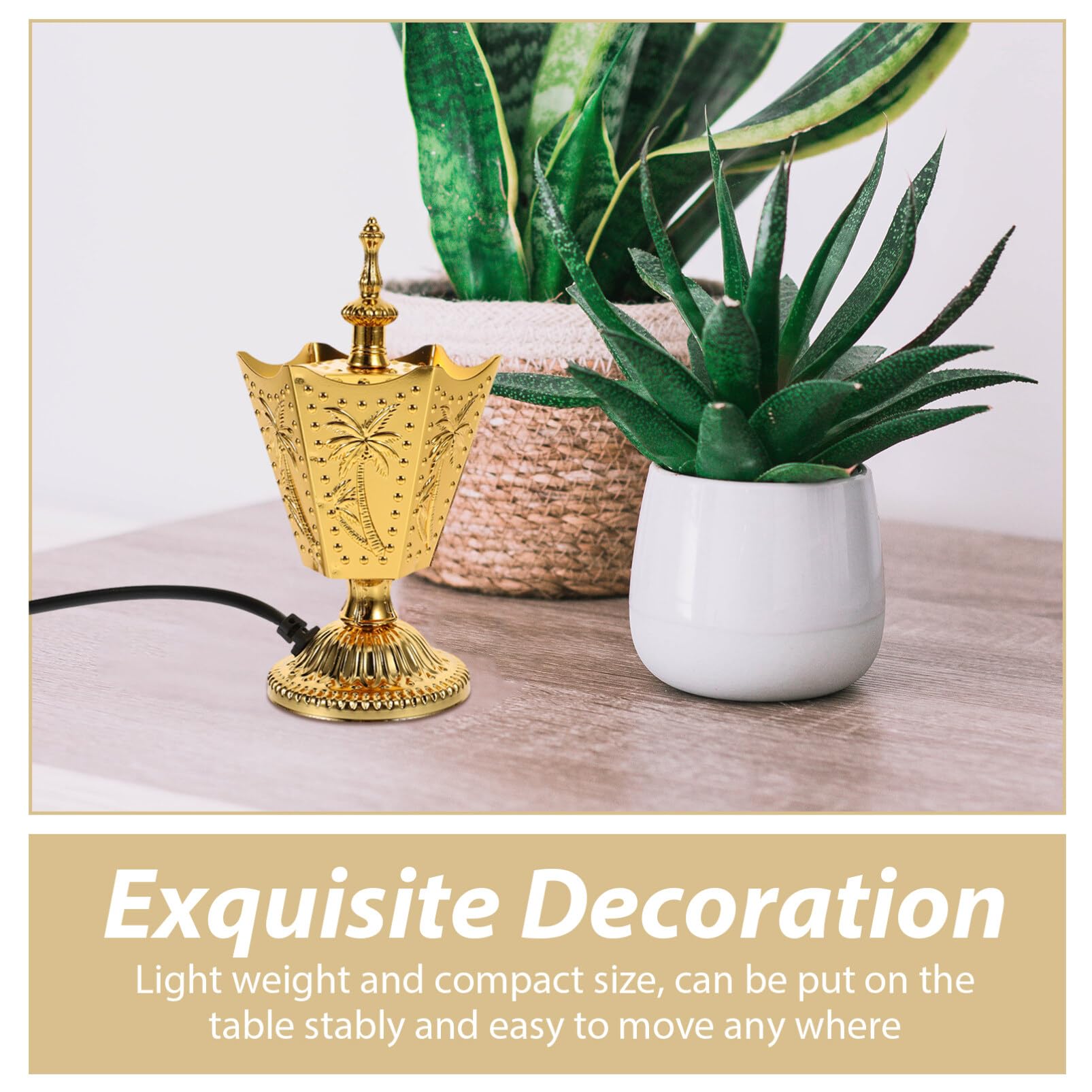 SUPVOX Electric Bakhoor Incense Burner - Middle Eastern Style Tabletop Electric Censer For Home, Yoga, Office - View #6