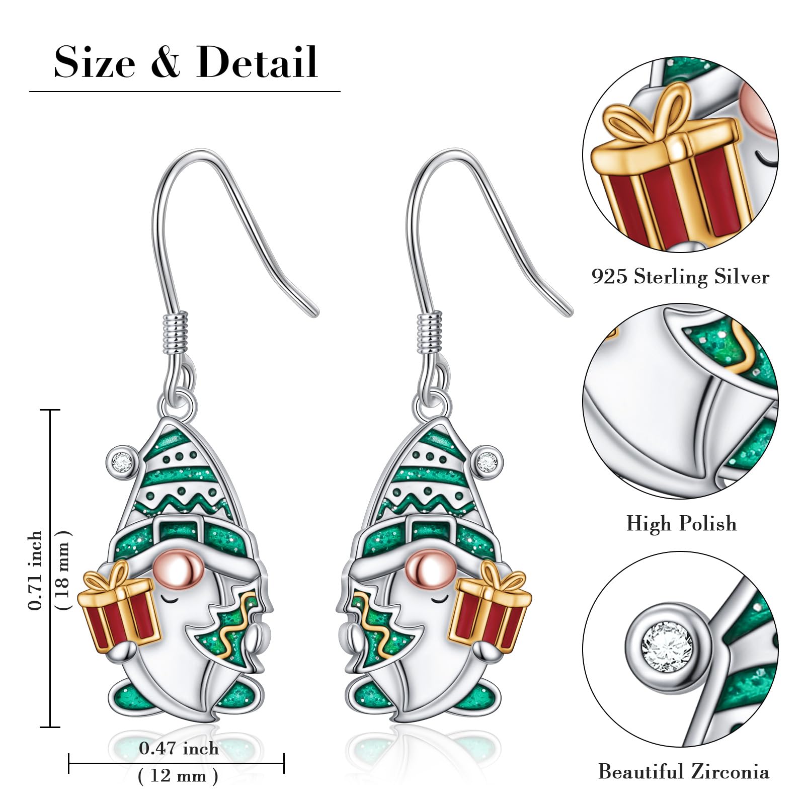 Schneeflocke Schneemann Weihnachten Schmuck für Damen 925 Sterling Silber Weihnachts Ohrringe und Kette mit Anhänger Weihnachten Geschenke für Frauen