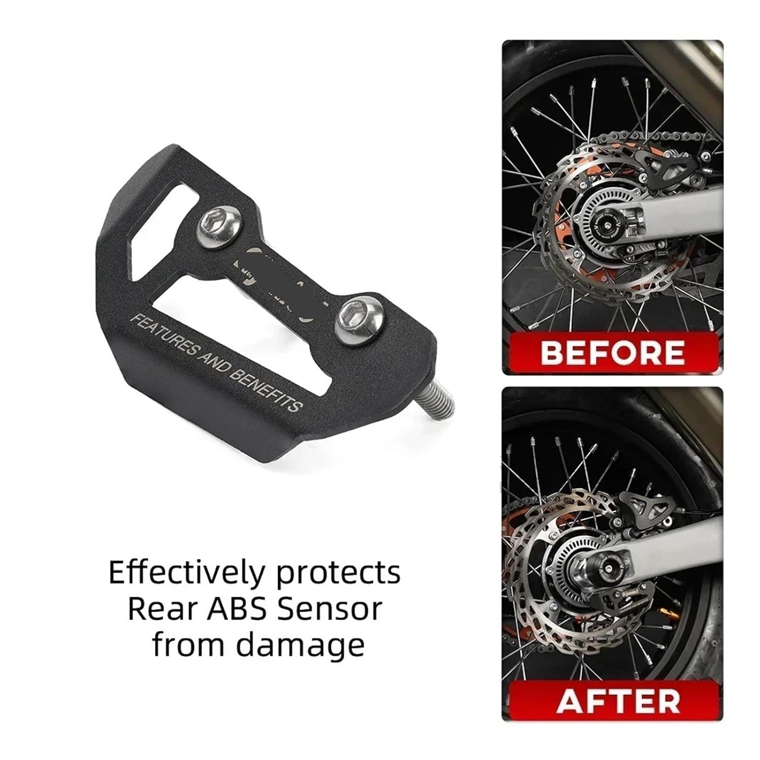 Fit for Kove 450 2023 2024 Front Brake Caliper Guards ABS Sensor Cover Rear Master Cylinder Sprocket Chain Guide(Rear Cylinder Guard)