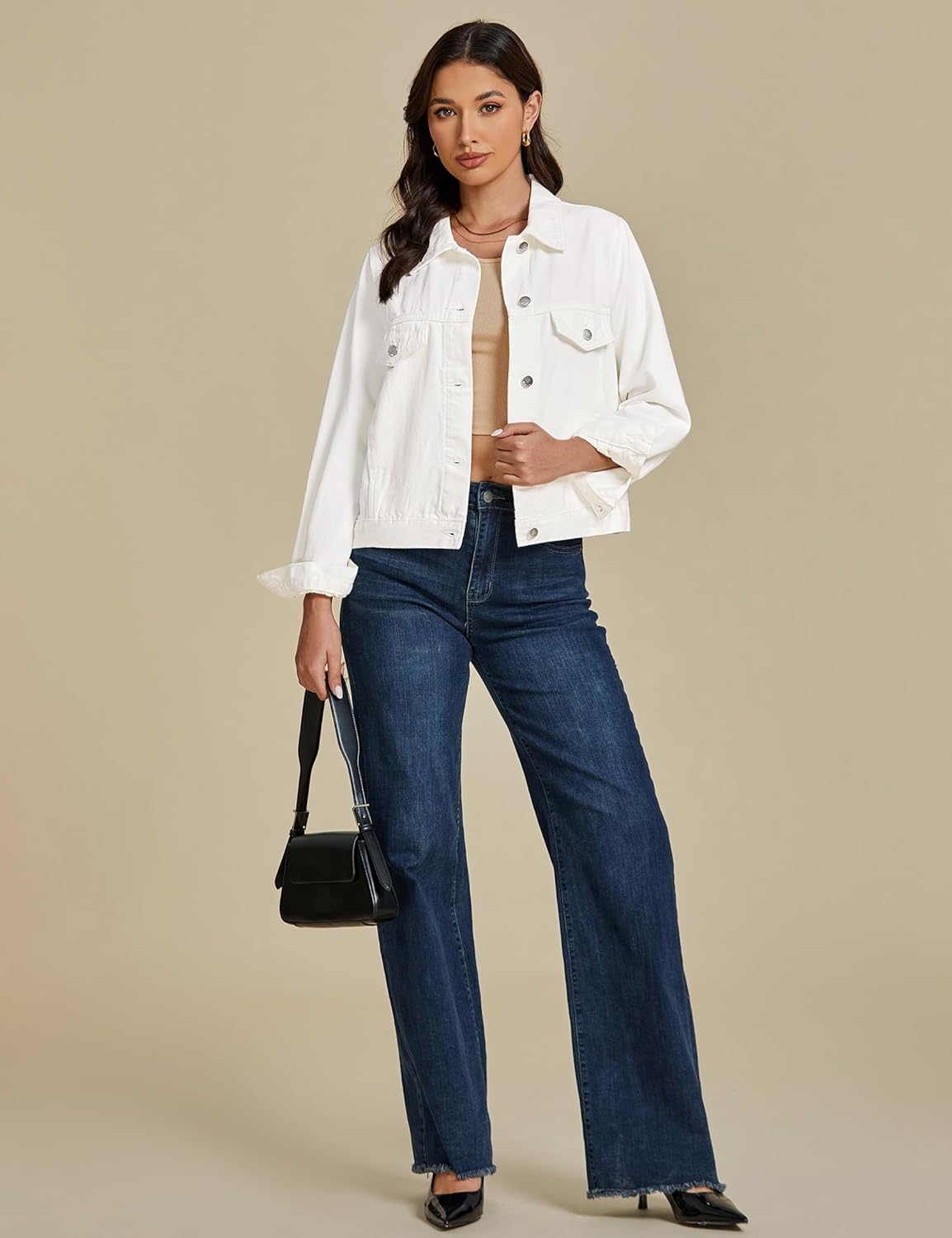 luvamia Denim Jackets for Women Trendy Casual Button Down Relaxed Fit Western Trucker Distressed Jean Jacket with Pocket - Image 6