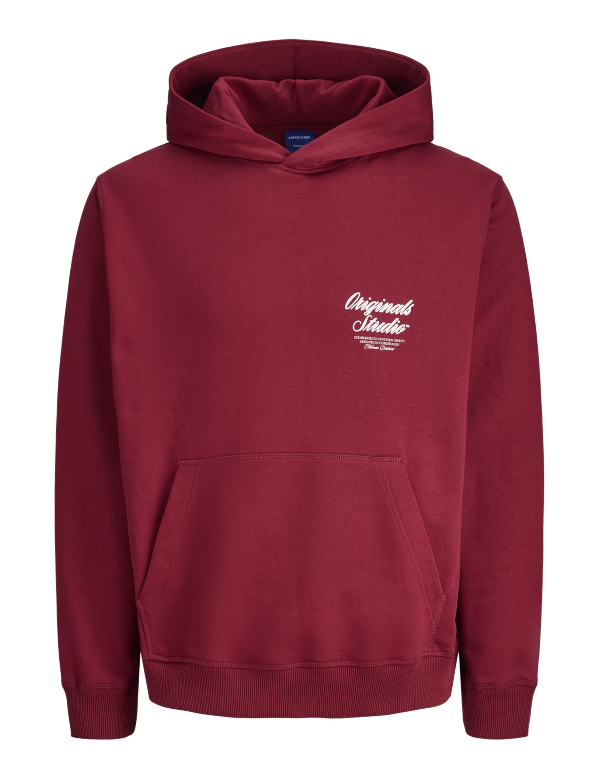 JACK & JONES Jornorrebro Typo Back Sweat Hood Sn, Tibetan Red, XL