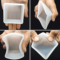 Vista 7 de HANCHEOL Moldes cuadrados de silicona para velas de molde cuadrado grande para fundición de resina epoxi, moldes de cubo de silicona para fundición