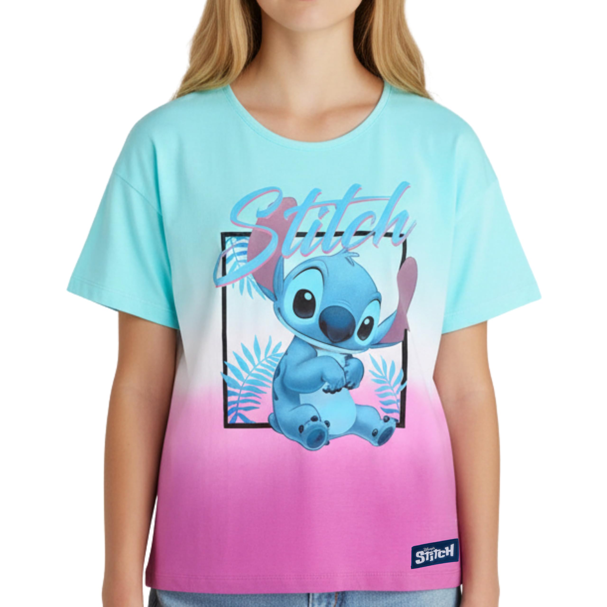 Disney Stitch Maglietta per Ragazze, Tropical Maglietta a Maniche Corte Regalo per Bambine, Taglie 8 ai 14 Anni