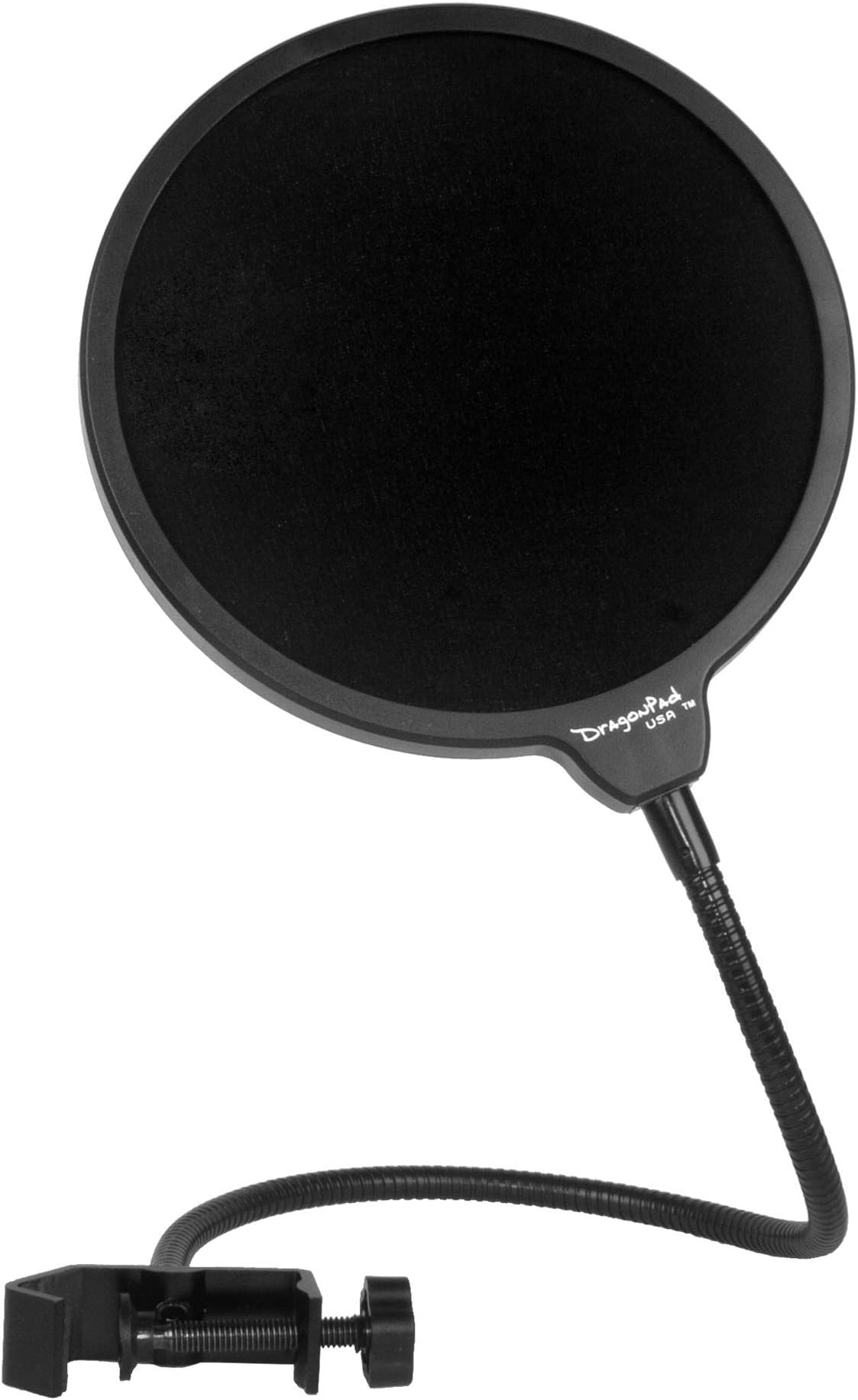 Dragonpad USA- 6" Microphone Pop Filter, for Blue Yeti, Blue Snowball - Flexible Gooseneck Microphone Mount and Double Layer Sound Shield Guard Windscreen