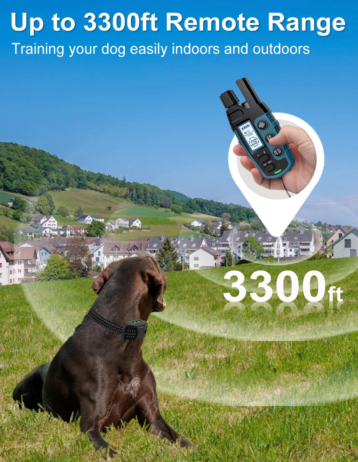 Anti Barking Collar with Remote 3300ft, Dog Training Collar for Small Medium Large Dogs with Vibration/Sound & Safety Lock - Image 3