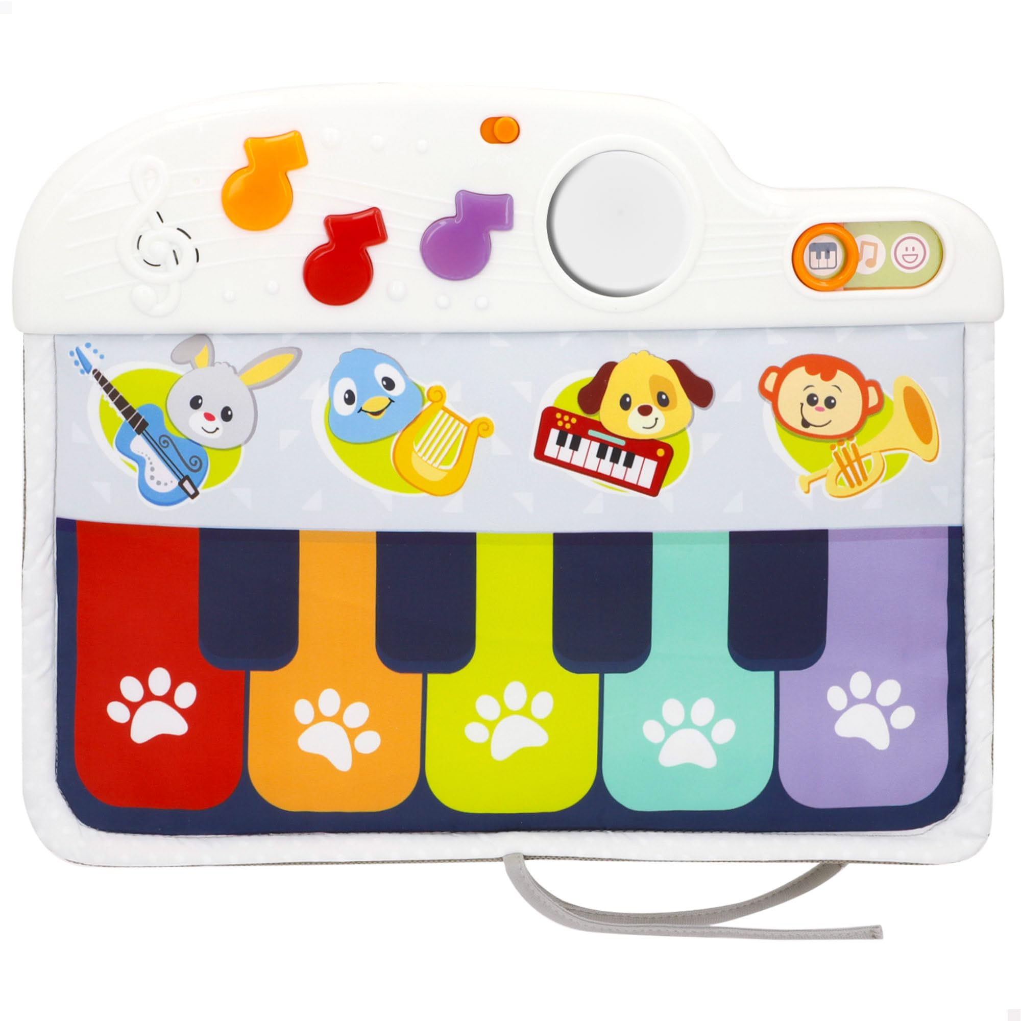 Winfun 46878 - Piano para bebés con luz y melodías para la cuna / Mi primer piano, juguete para bebes a partir de 0+, se toca con pataditas / Regalo bebé, Instrumentos musicales bebe