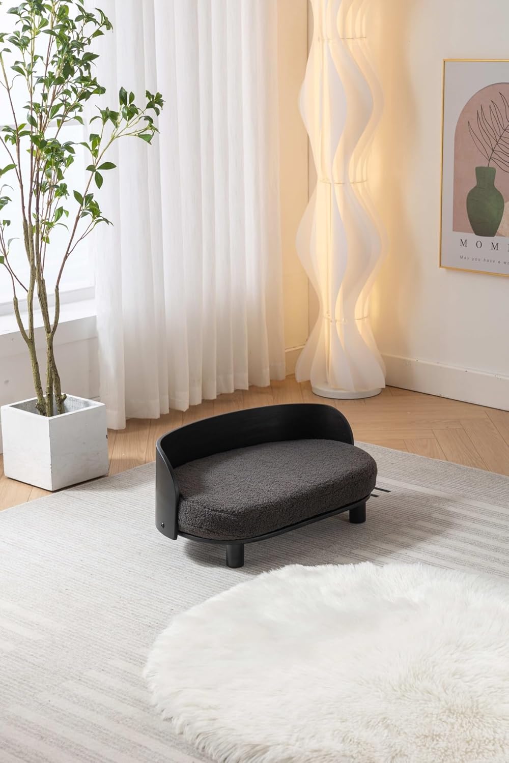 Small Cat and Dog Sofa Bed Indoor Small Pet Sofa Elevated Wooden Pet Furniture Detachable and Washable, Suitable for Indoor and Outdoor Use Suitable for Cats Dogs Or Small Animals
