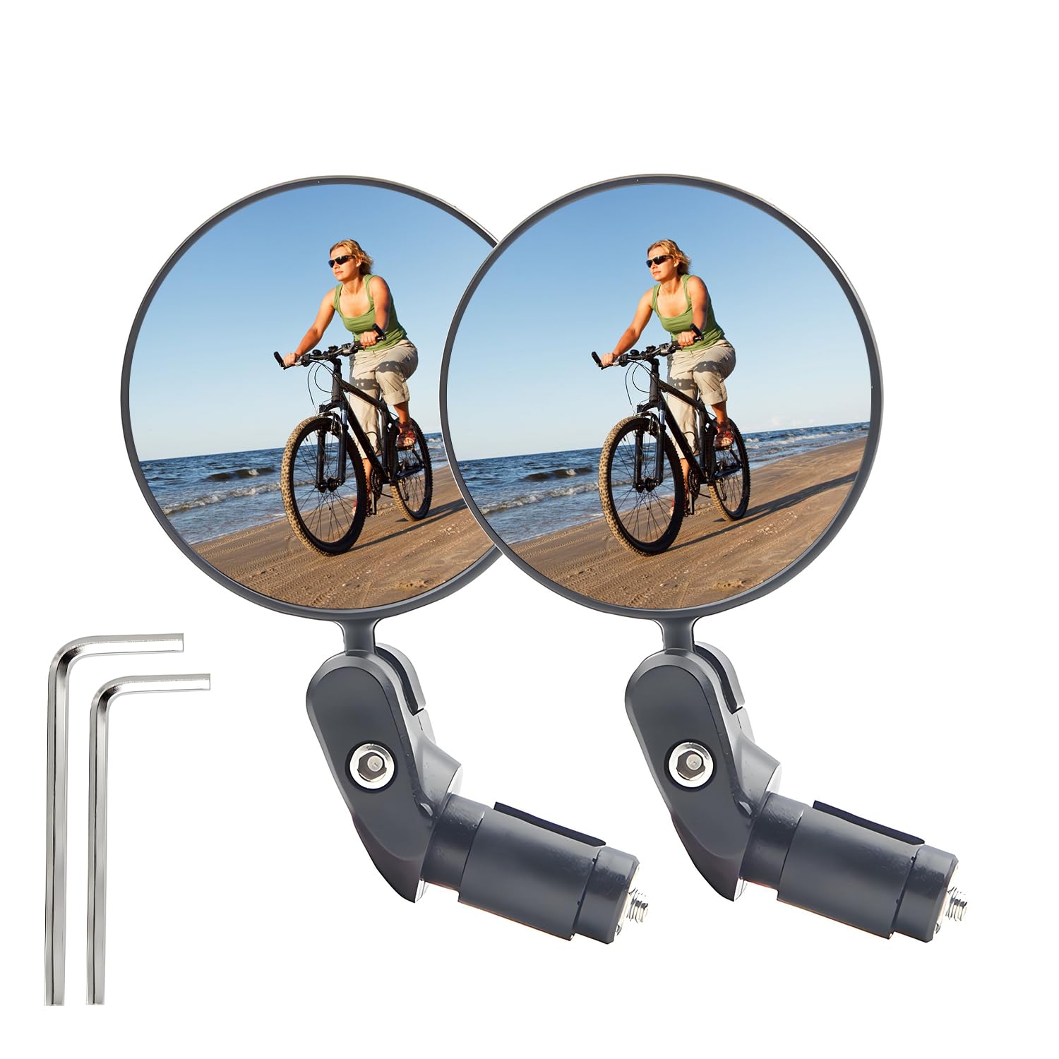 Xynovate Fahrradspiegel 2 Stück, Einklappbar Rückspiege, HD 360° Drehbar Bruchfest Langlebig für City-Bikes, Mountainbikes, E-Bikes