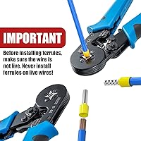 Vista 5 de Kit de Herramienta de Crimpado de Férulas, Alicate Crimpador LUNEY con Kit de 1250 Férulas de Alambre Terminales de Extremo de Alambre, Juego