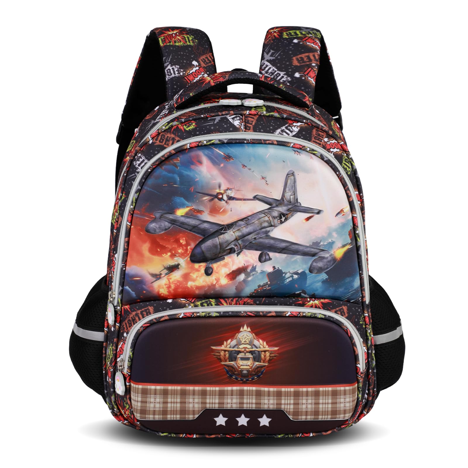 Amythe Cartable École Garçons Classes de 1 à 5 Respirant Voyage, Avion