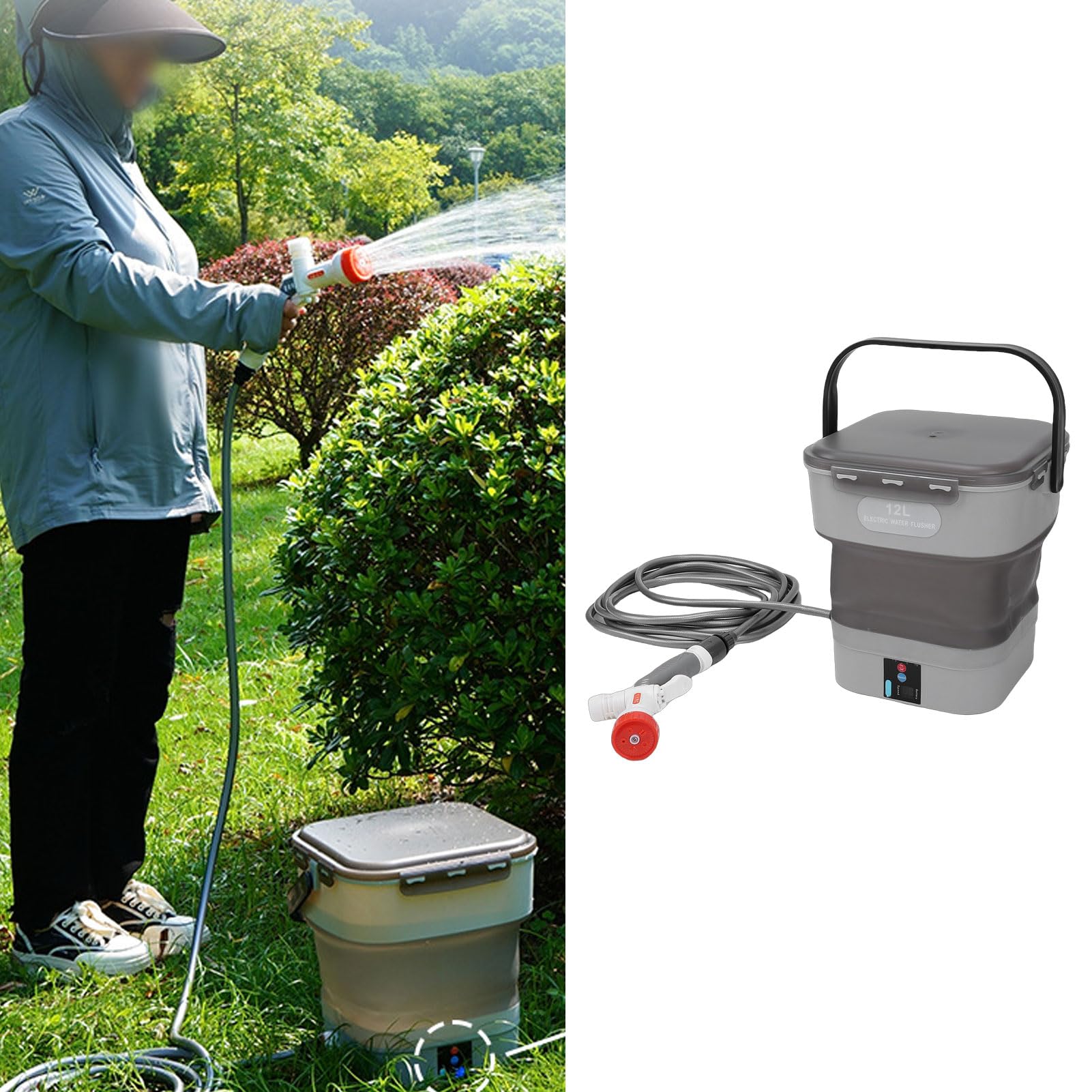 Pwshymi Idropulitrice Elettrica con Serbatoio dell'acqua da 12 Litri