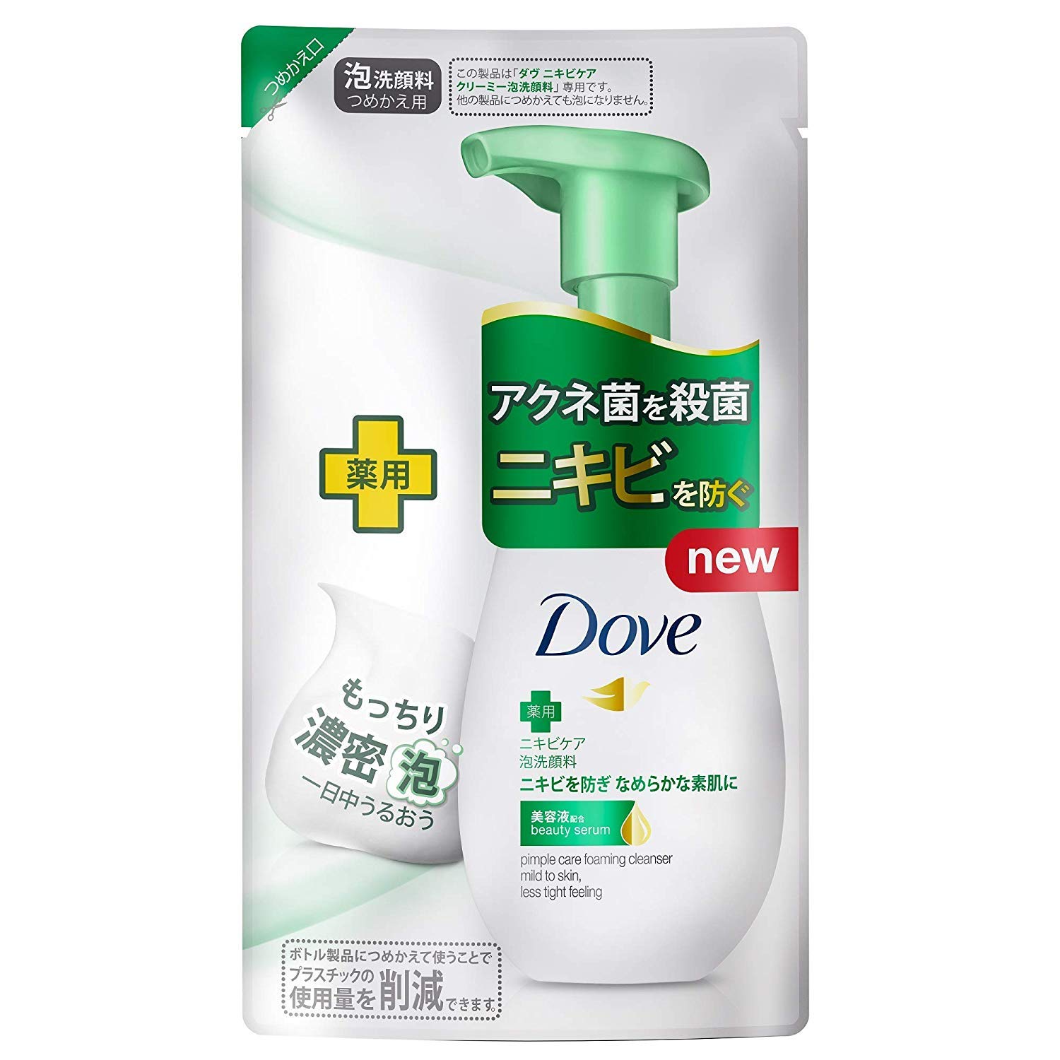 Amazon | ダヴ ニキビケア クリーミー泡洗顔料 つめかえ用140ml×3点