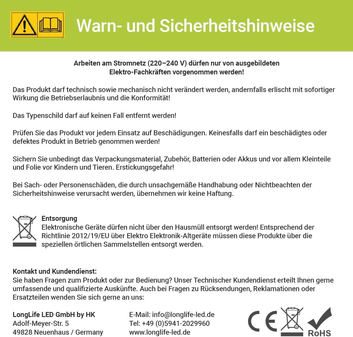 LongLife LED Außenwandleuchte Angle 13W neutralweiß 4000k IP65 anthrazit