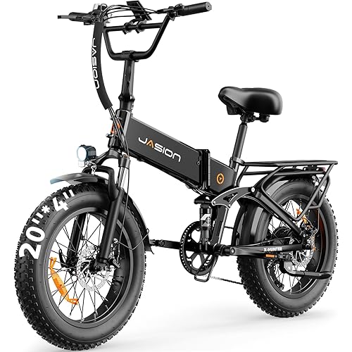 Jasion X Hunter/PRO Electric Bike for Adults,1800W/1400W Peak 20''Fat Tire Foldable Ebike,Folding E Bike Up to 80/70 Miles Range,720/624WH Removable Battery,30 MPH E Bike,Certified by UL2849