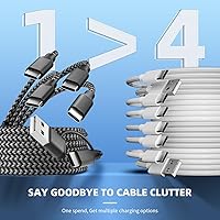 Vista 3 de Cable de carga múltiple USB C, cable de carga USB A/C a USB C, cable de carga dual tipo C, cable de carga múltiple 4 en 2 con 4 conectores tipo C