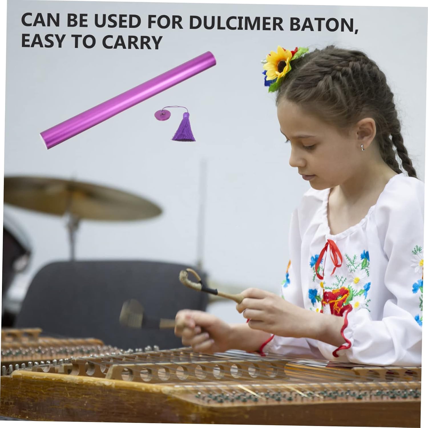 Kisangel Portable Dulcimer Storage Tube Large Capacity Metal Yangqin Case Universal Dulcimer Accessory for Instrument Parts and Supplies