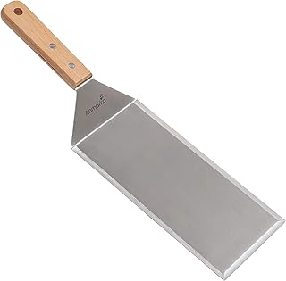 Stainless Steel Metal Griddle Spatula - Hamburger Turner Scraper - Pancake Flipper - Great for BBQ Grill and Flat Top Griddle - Commercial Grade