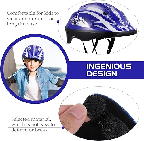 Miniatura 7 de CLISPEED Casco para niños con equipo deportivo rodilleras coderas muñequeras casco para niños de 3 a 8 años de edad ciclismo patineta patinaje sobre