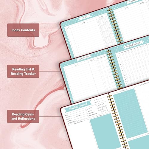 Miniatura 7 de Diarios de lectura para amantes de los libros, diario de lectura de libros para que los lectores revisen y rastreen tu lectura, diario y