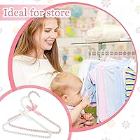 Vista 3 de Percha de ropa con cuentas de perlas, mini perchas pequeñas de perlas, perlas de metal, elegantes perchas para ropa con cinta, perchas estándar