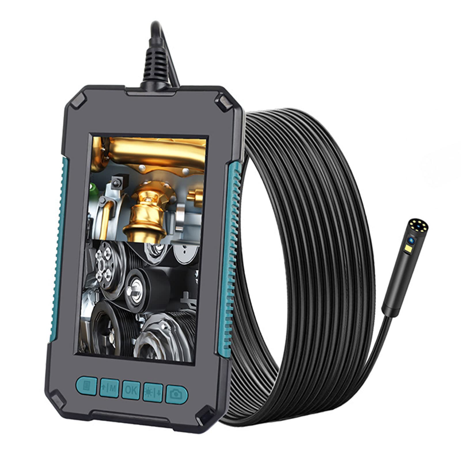 Telecamera Endoscopica 2 Metri, Telecamere di Ispezione 4.3 Pollici Schermo IPS 9 LED Regolabili Impermeabile IP67 Sonda Endoscopica con Telecamera Boroscopio Snake Scheda TF da 32 GB