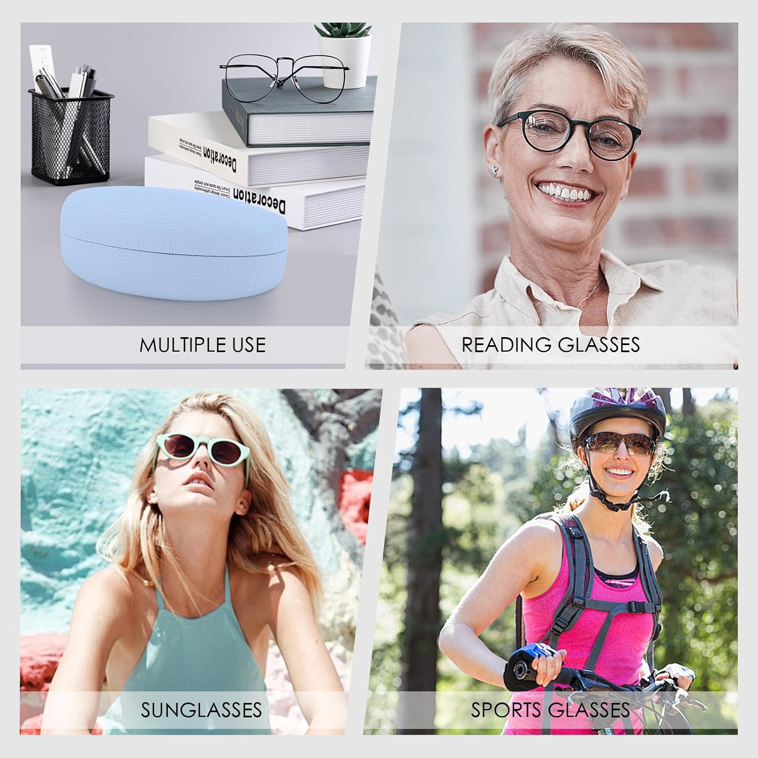 4 PACK Extra Large Hard Shell Eyeglasses Case, Protective Case For Eyeglasses and Sunglasses - Image 5