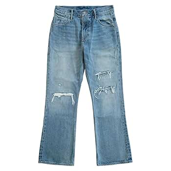 Amazon.com: Red Tornado Men's Ripped Boot Cut Jeans W32 Blue