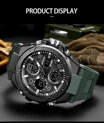 Miniatura 6 de AIMES Mens Watches Sports Outdoor Waterproof Military Watch for Men Tactical Watch Analog Digital Date Alarm Stopwatch Multi-Function Tactics Big