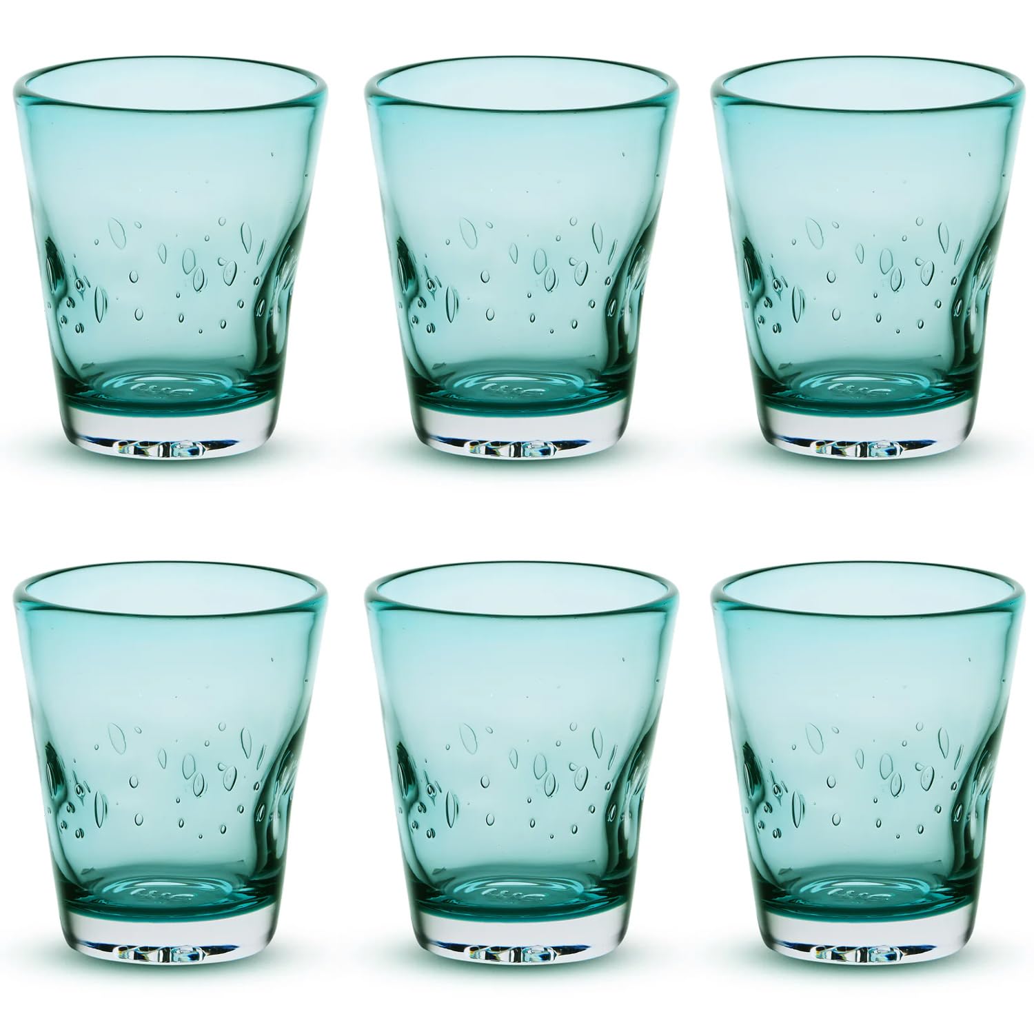 MEMENTO Set 6 Bicchieri Acqua Colorati Dune, in Pasta di Vetro 370 ml, Bicchieri da Tavola Moderni e Colorati (Acqua)