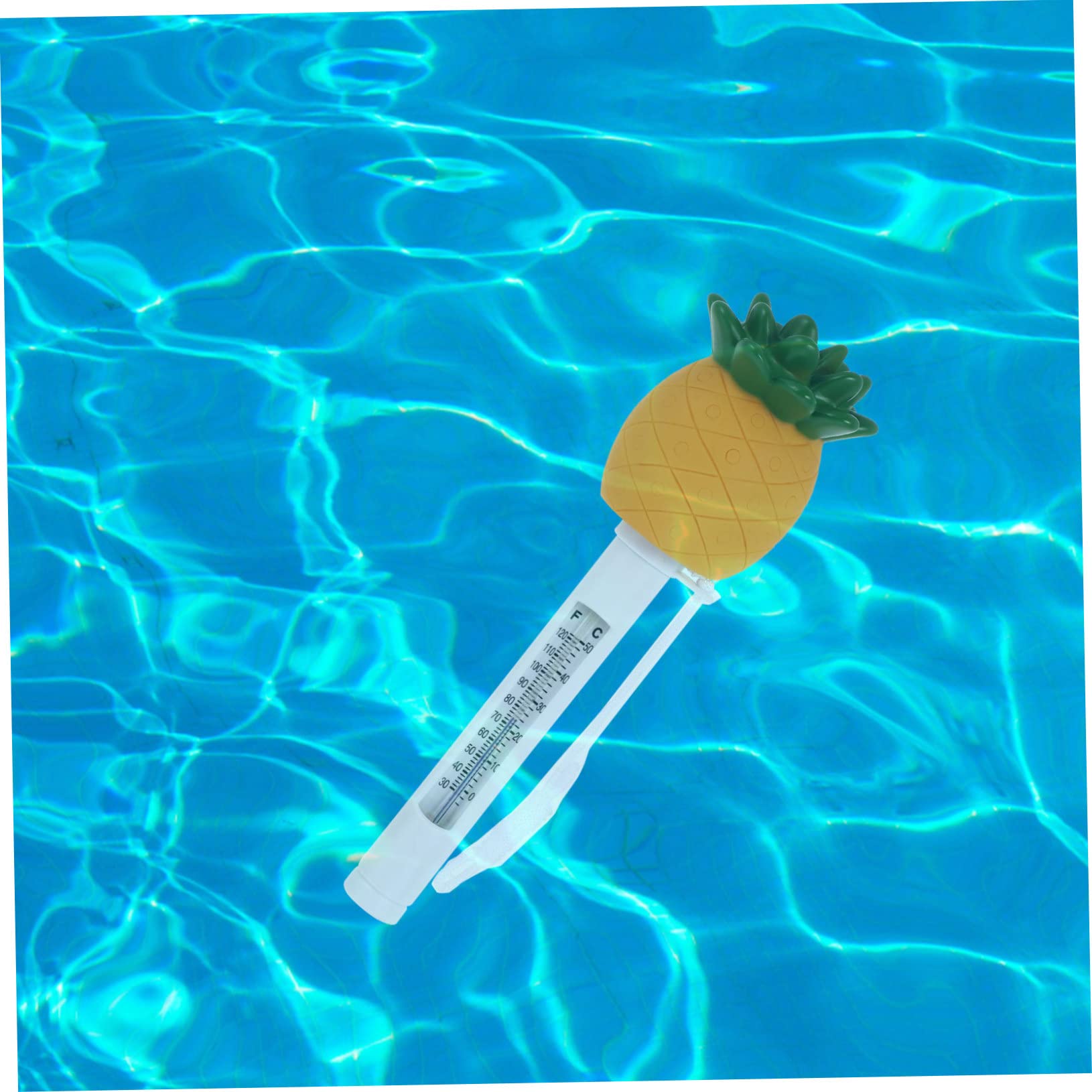 Toyvian 2 Stück Schwimmendes Poolthermometer Cartoon Pineapple Design Präzises Wasserthermometer für Innen und Außenschwimmbäder Fischteiche und Celsius Fahrenheit Anzeige für Dekoration