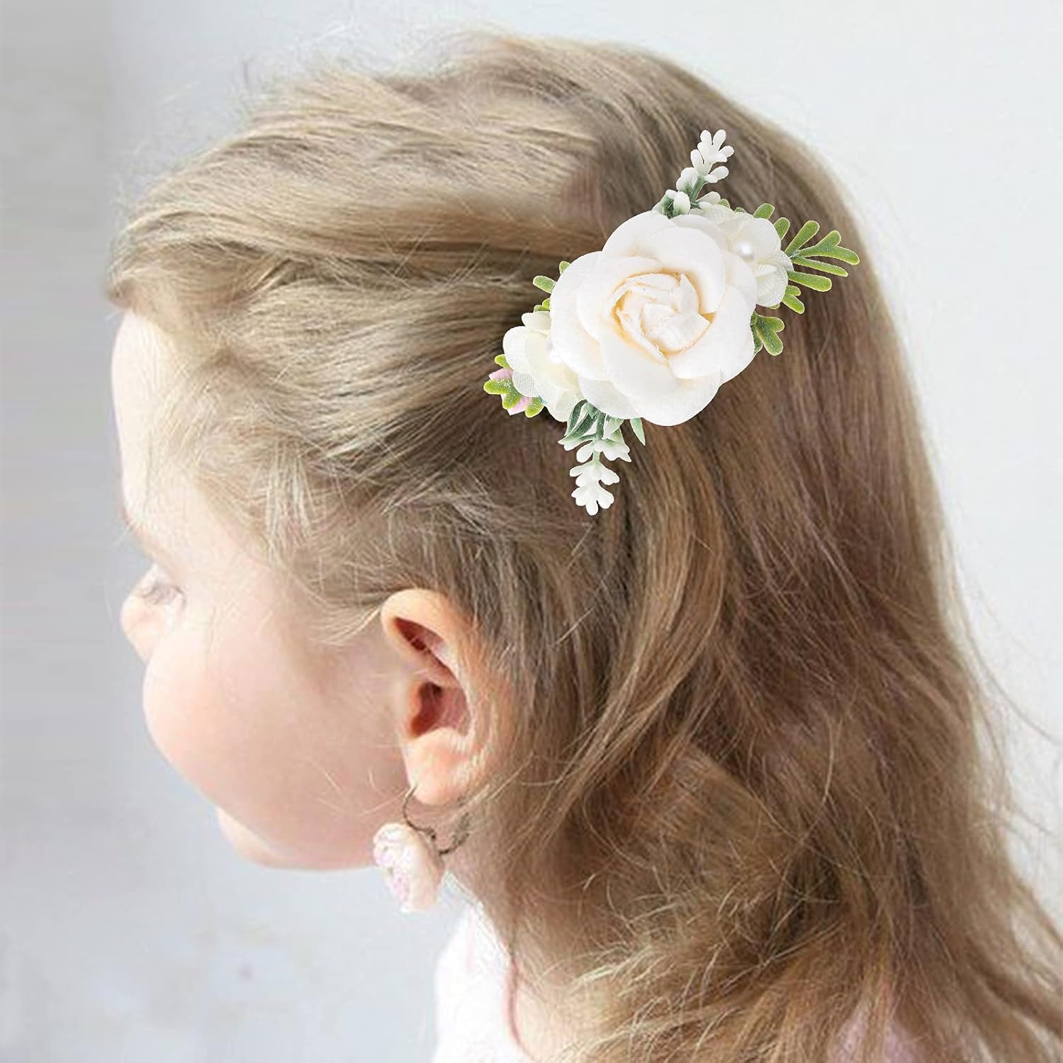 Flower Hair Clips Set-Cherrboll 3pcs Floral Hair Bow Accessories for Baby Girl Toddles Teen Gifts - Image 3