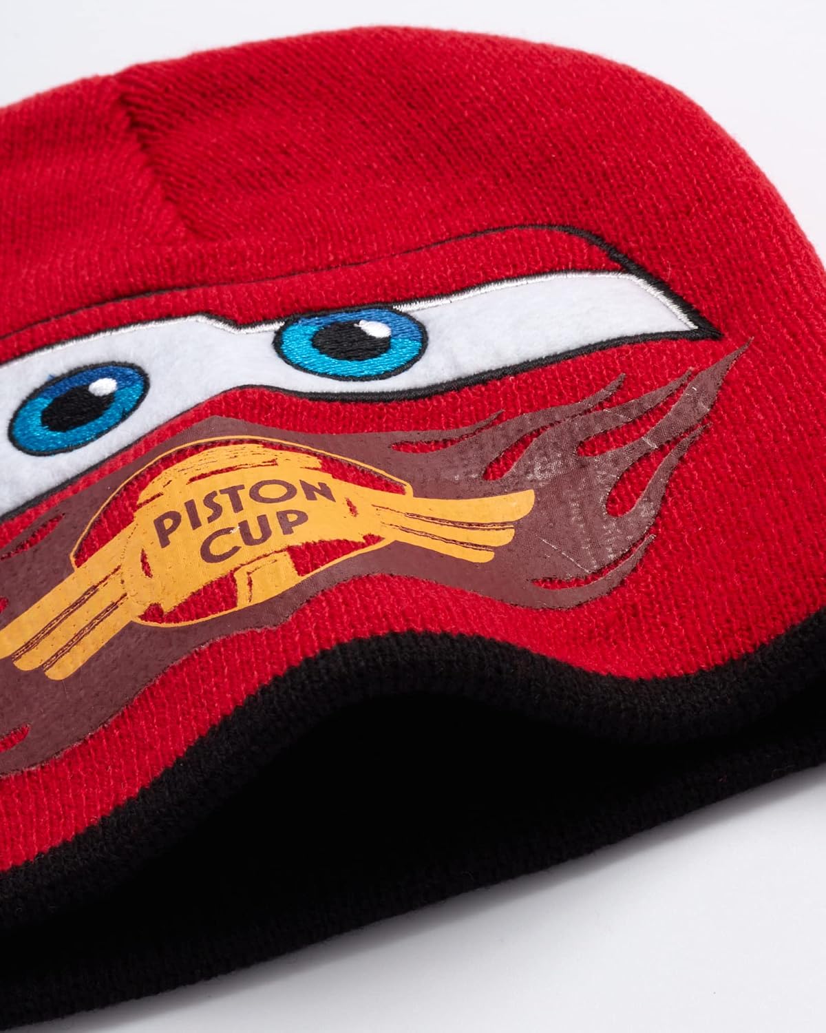 Disney Pixar Cars Lightning McQueen Kids Beanie Hat and Gloves Set, Boys Winter Knit Cap and Mittens, Age 2-4 Years, Multi