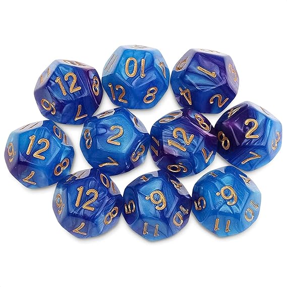 10 Pcs Dungeons and Dragons Dice Set D12 Dice Set D&d
