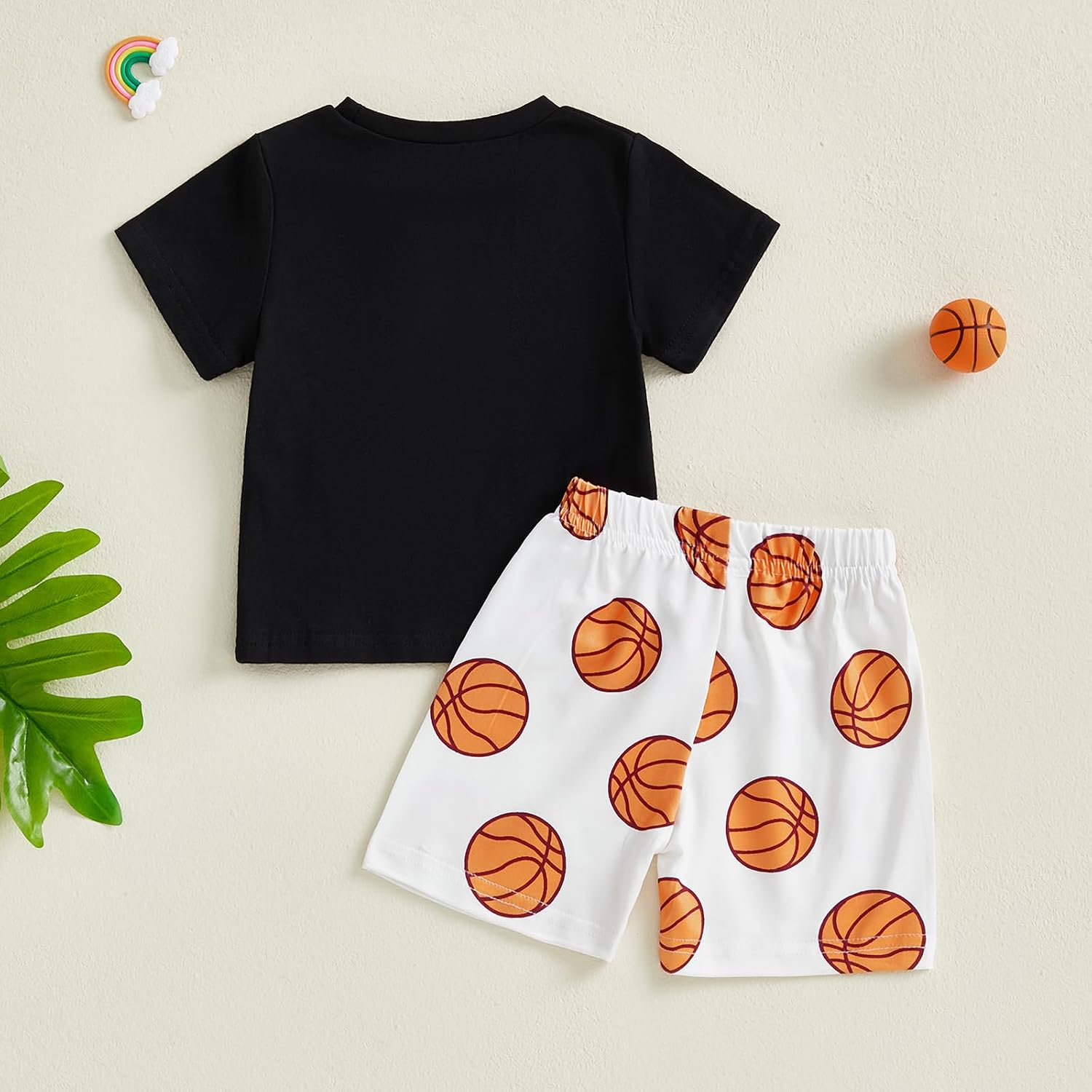 Kayotuas Baby Boy Basketball Outfits Cute Birthday Outfit Boys T-shirt and Shorts Toddler Game Day Clothes Summer 2 Piece Set