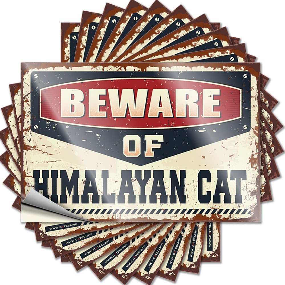 Personalized, Lettering Sticker Girl Garage Beware of Himalayan Cat | Funky Waterproof Vinyl Stickers(6X9CM)