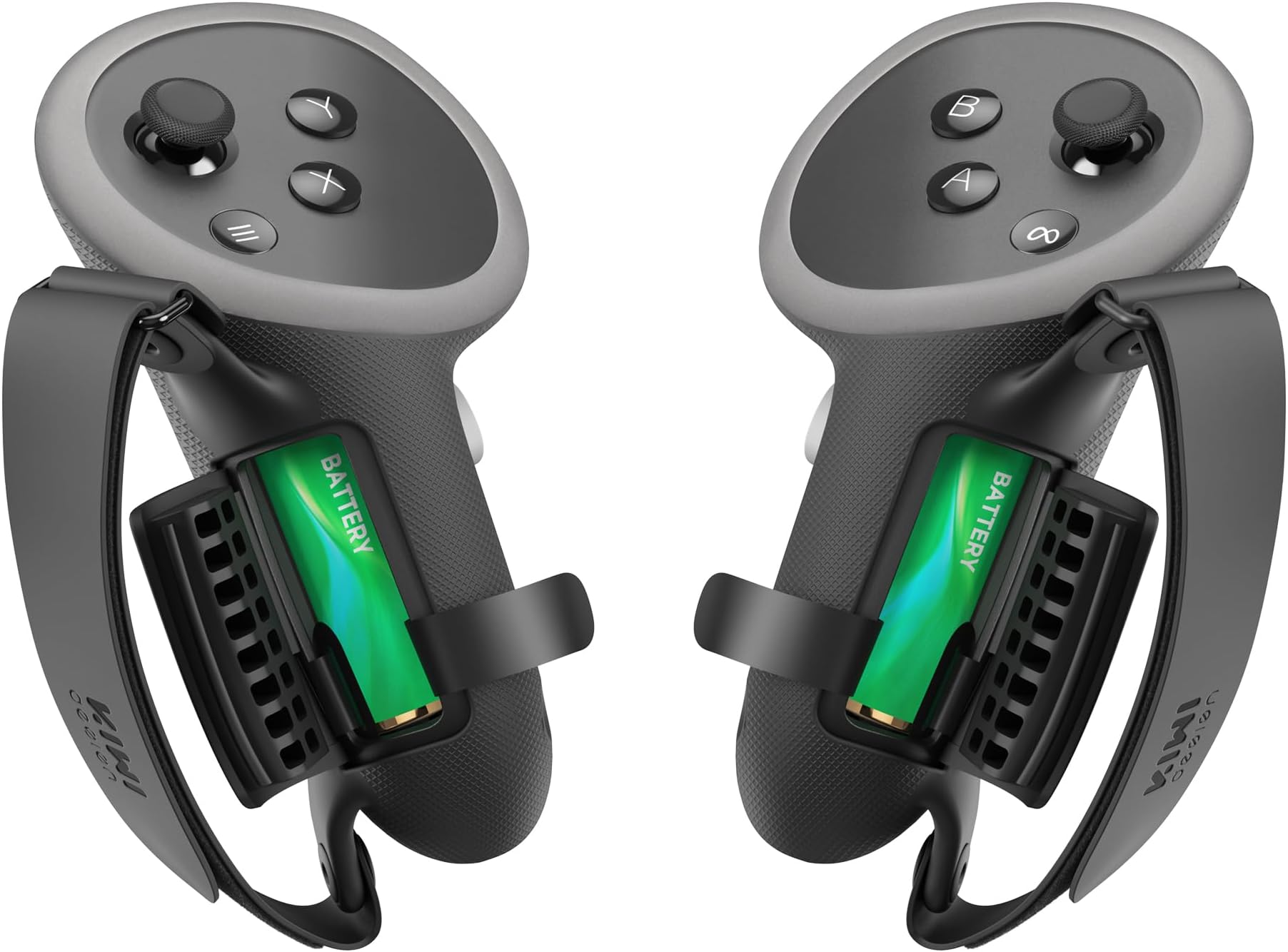 KIWI design Upgraded Comfort Controller Grips Compatible with Oculus/Meta Quest 3/3S Accessories, Hand Straps with Battery Opening
