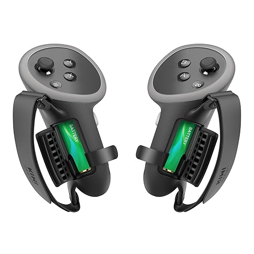 KIWI design Upgraded Comfort Controller Grips Compatible with Oculus/Meta Quest 3/3S Accessories, Hand Straps with Battery Opening
